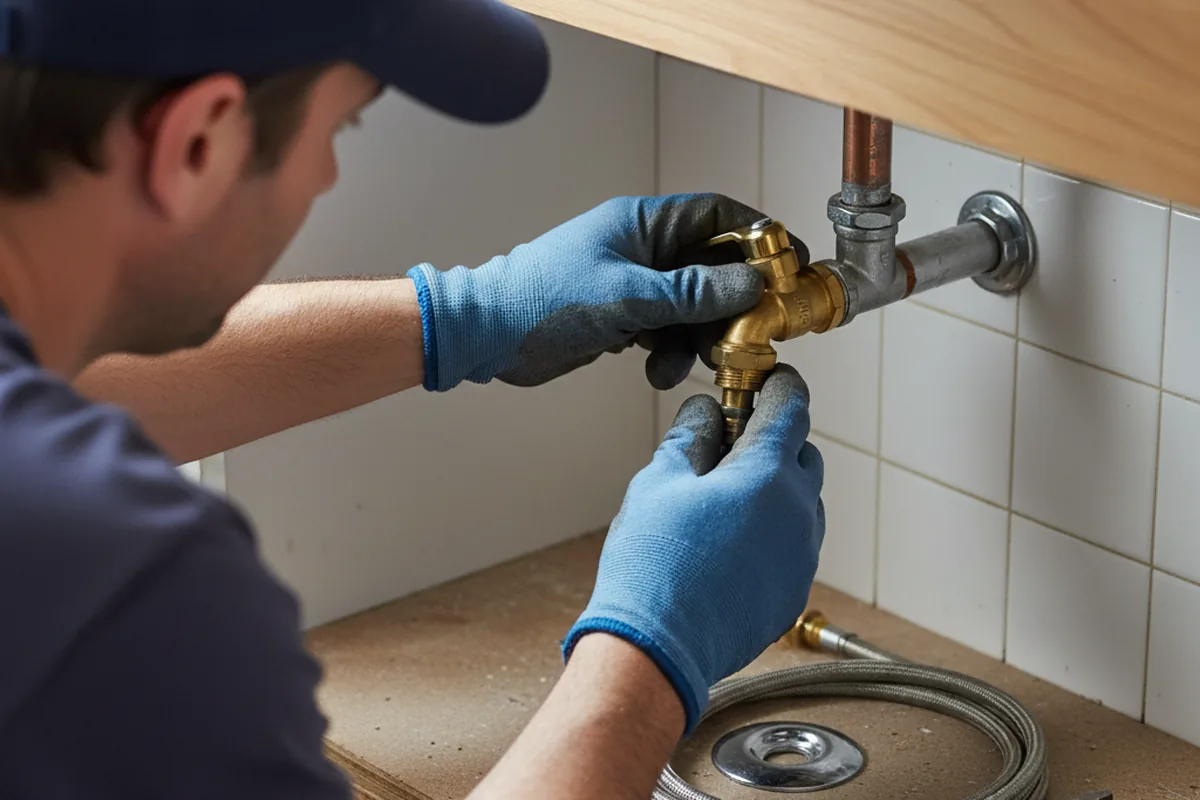 Shutoff valve and fitting work during Emergency Plumbing in Accomac